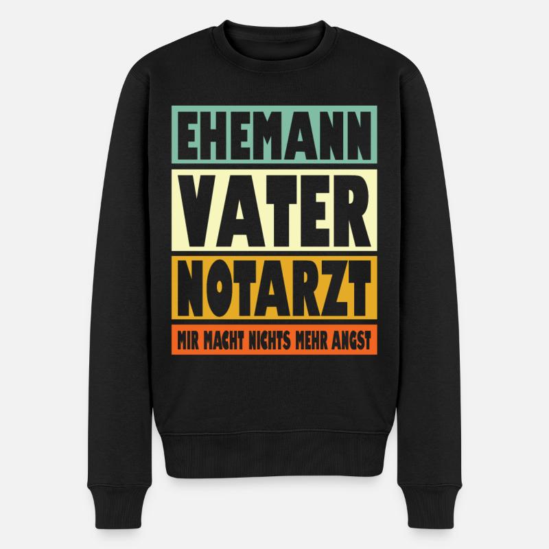 Notarzt Vater Ehemann Held - Männer Premium Bio Pullover - Schwarz
