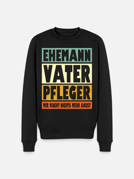 Pfleger Vater Ehemann Held - Männer Premium Bio Pullover - Schwarz