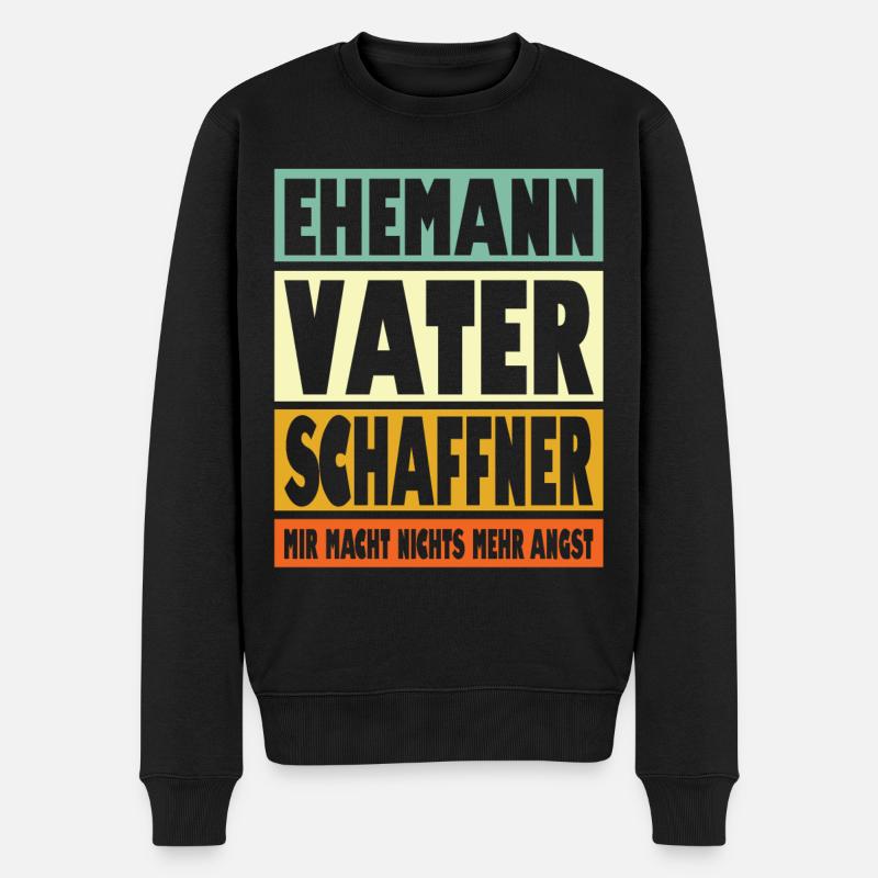 Schaffner Vater Ehemann Held - Männer Premium Bio Pullover - Schwarz