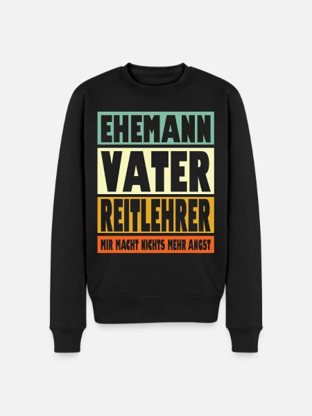 Reitlehrer Vater Ehemann Held - Männer Premium Bio Pullover - Schwarz