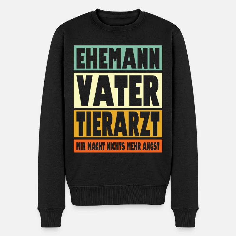 Tierarzt Vater Ehemann Held - Männer Premium Bio Pullover - Schwarz