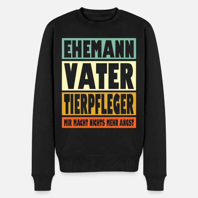 Tierpfleger Vater Ehemann Held - Männer Premium Bio Pullover - Schwarz