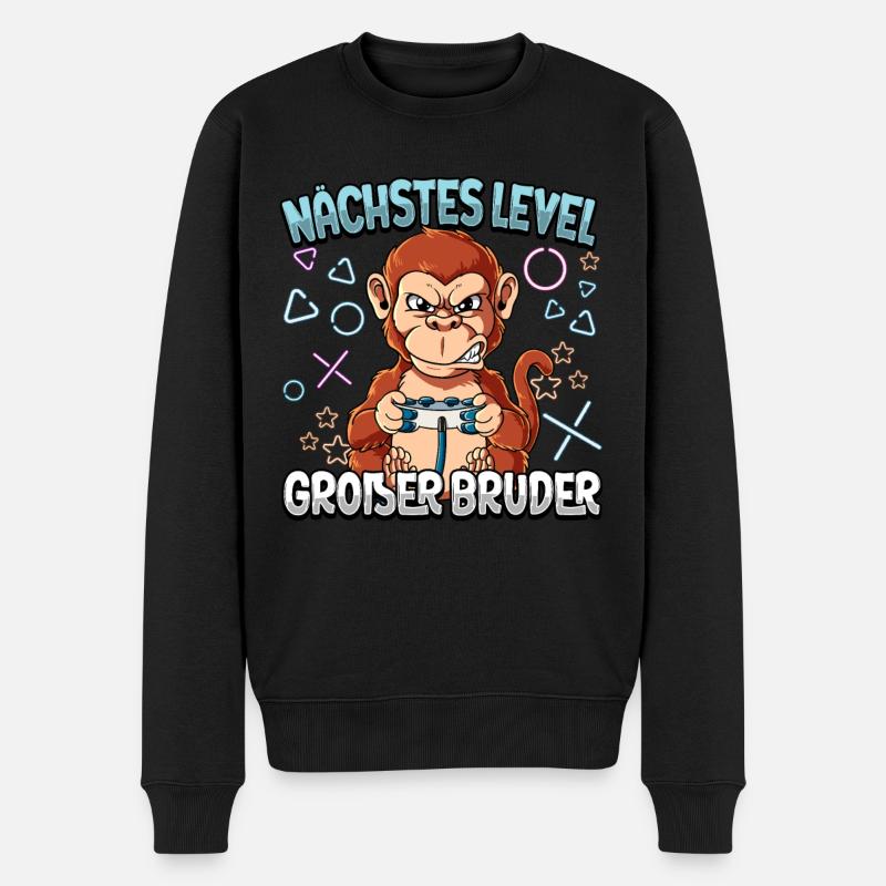 Nächstes Level Großer Bruder - Männer Premium Bio Pullover - Schwarz