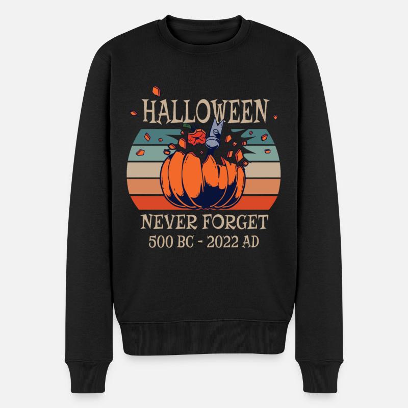 Halloween n’oubliez jamais le marteau de citrouille rétro - Pull Premium bio Homme - noir