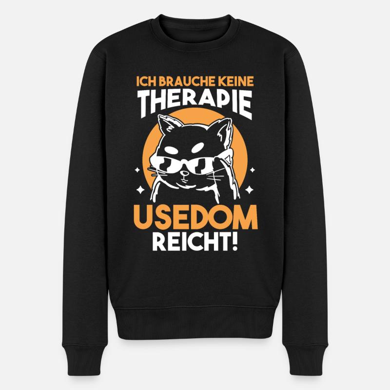 Ostsee Usedom - Männer Premium Bio Pullover - Schwarz