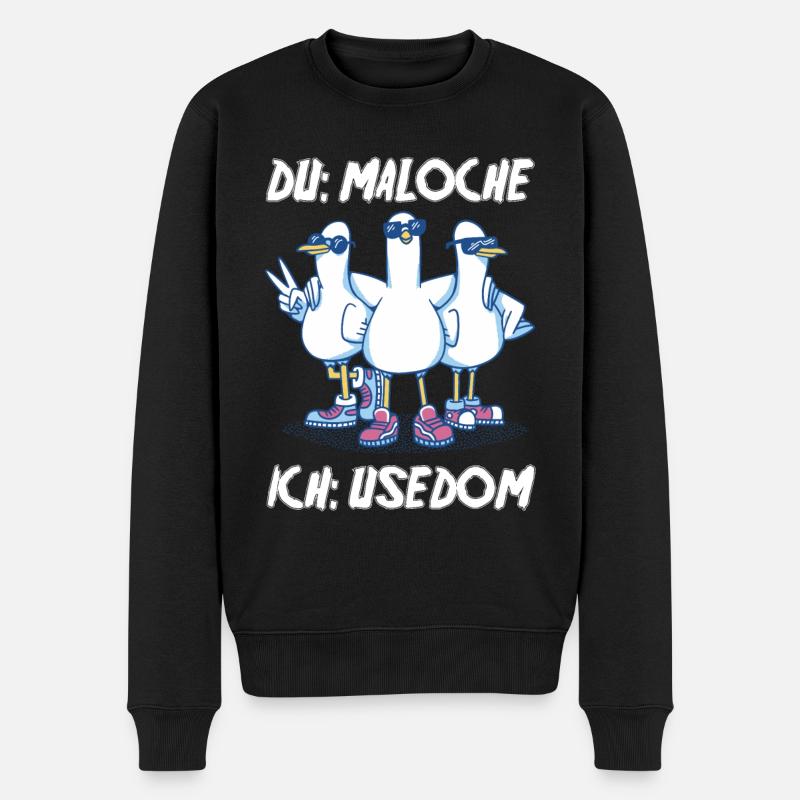 Ostsee Tauben Usedom - Männer Premium Bio Pullover - Schwarz
