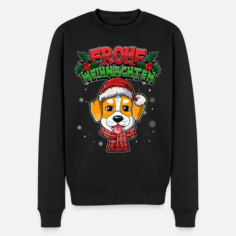 Frohe Weihnachten - Männer Premium Bio Pullover - Schwarz