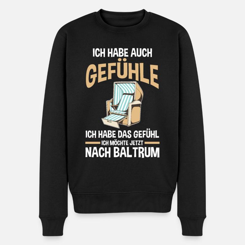 Nordsee Baltrum - Männer Premium Bio Pullover - Schwarz
