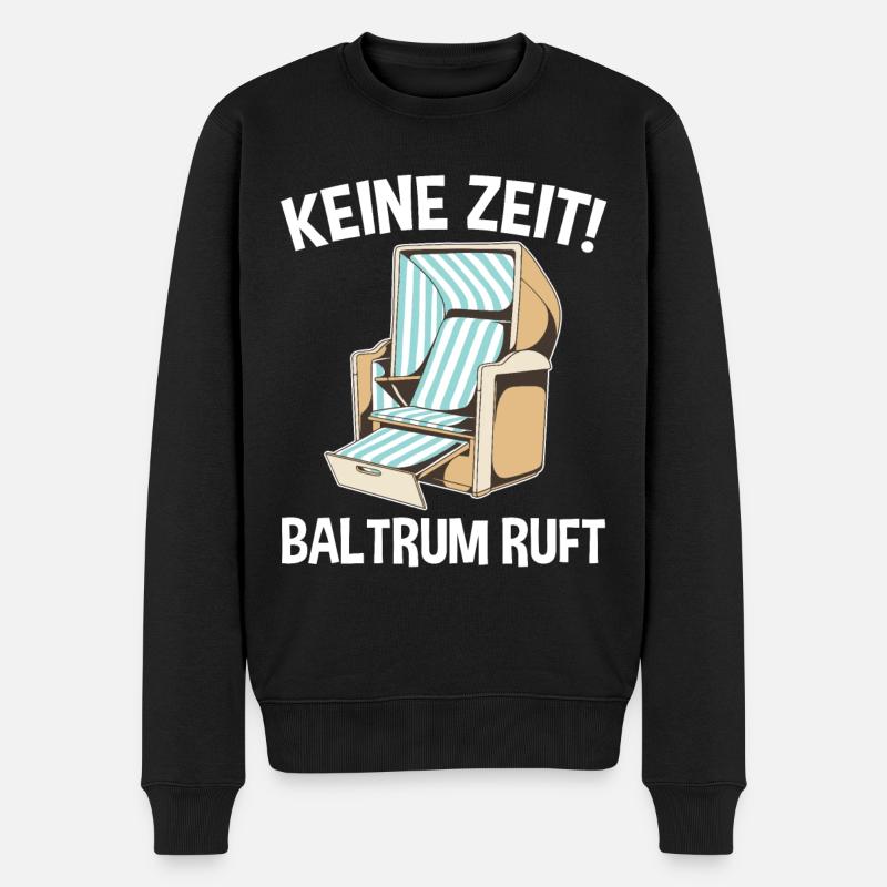 Nordsee Baltrum - Männer Premium Bio Pullover - Schwarz