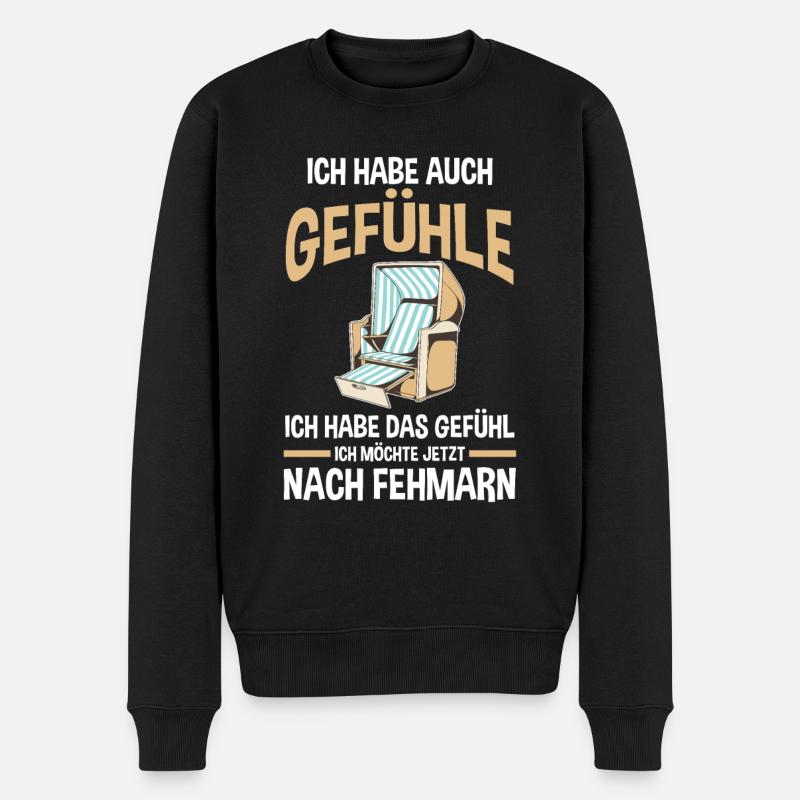 Ostsee Fehmarn - Männer Premium Bio Pullover - Schwarz