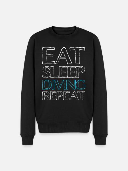 Eating Sleep Diving - Men's Premium Organic Jumper - black