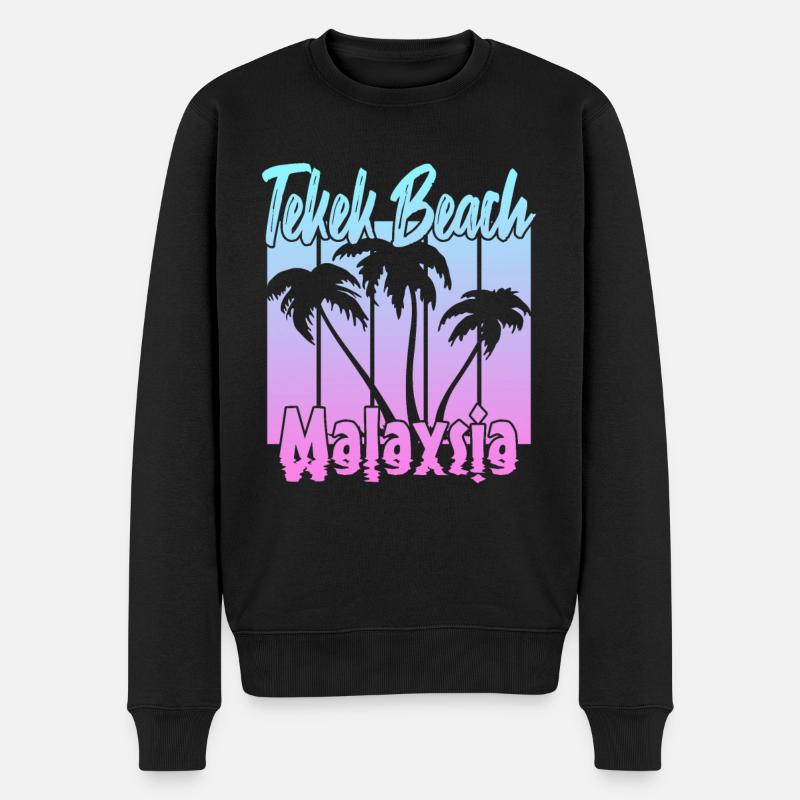 Telek Beach Malaysia - Männer Premium Bio Pullover - Schwarz