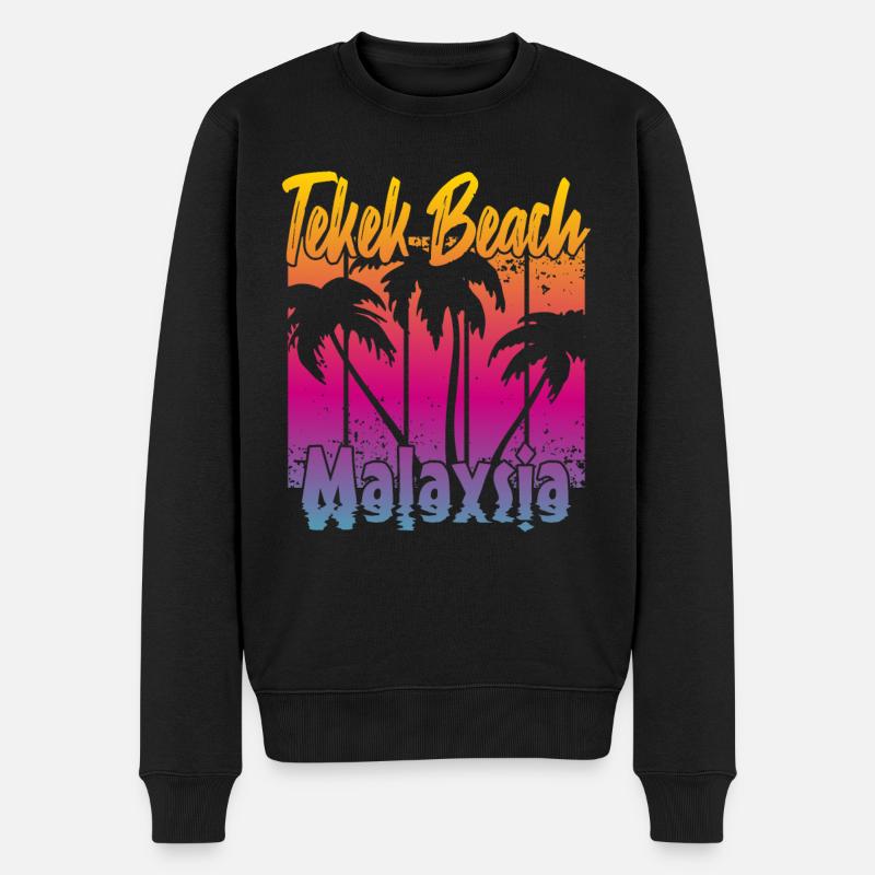 Telek Beach Malaysia - Männer Premium Bio Pullover - Schwarz