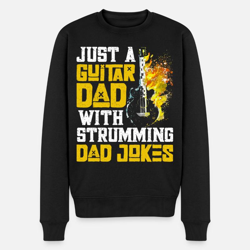 Guitar Papa Guitariste Guitariste - Pull Premium bio Homme - noir
