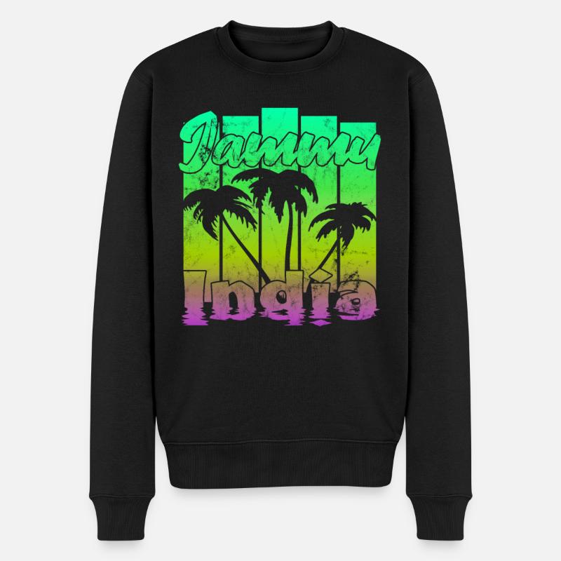 Jammu India Sonnenuntergang - Männer Premium Bio Pullover - Schwarz