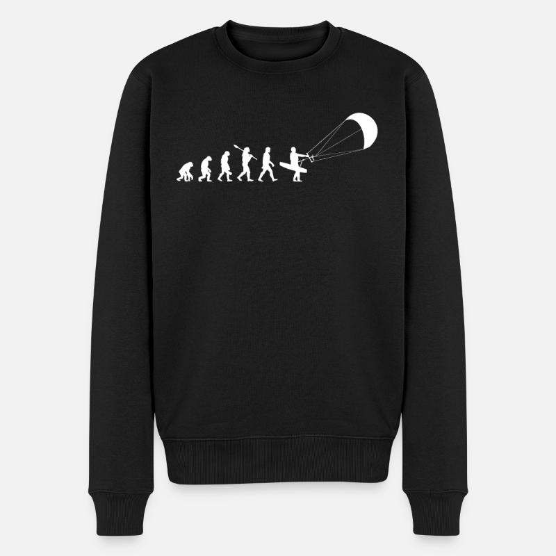 Kite Kitesurfen Kiteboard - Männer Premium Bio Pullover - Schwarz