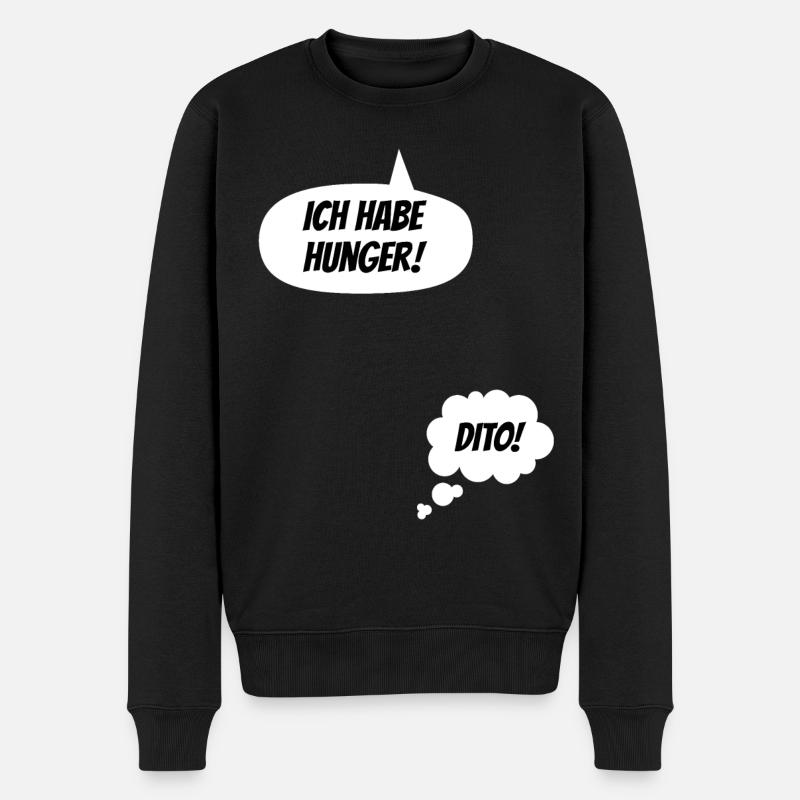 Ich habe Hunger Lustige Schwangerschaft Verkünden - Männer Premium Bio Pullover - Schwarz