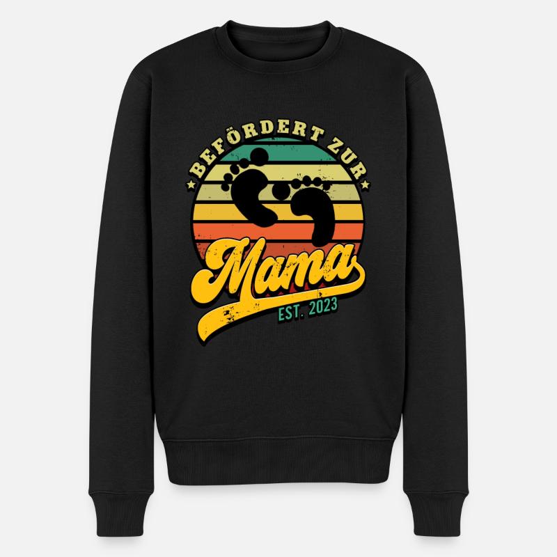 Werdende Mama 2023 - Männer Premium Bio Pullover - Schwarz