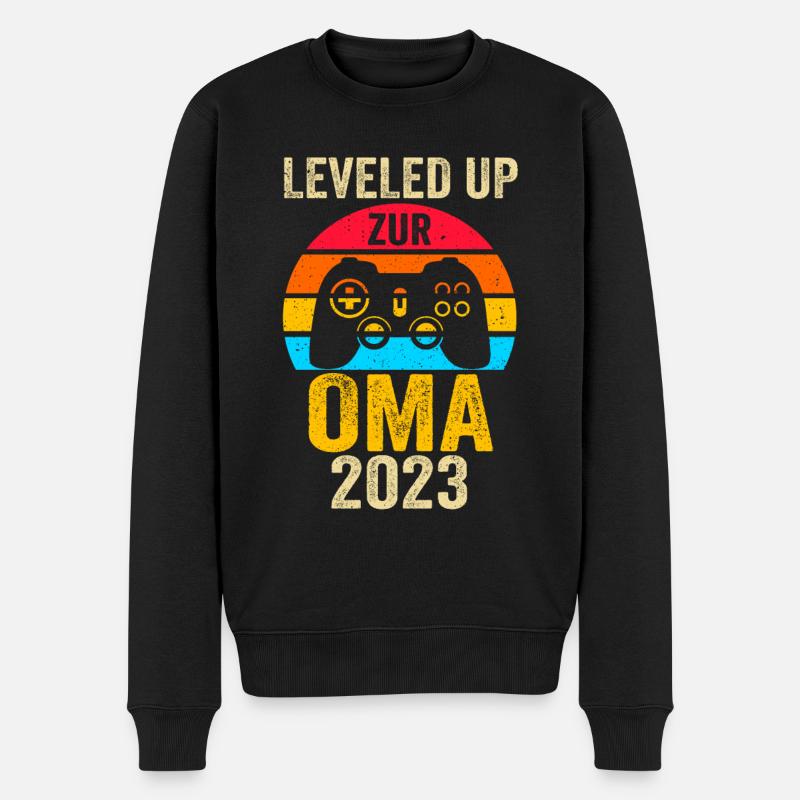 Großmutter 2023 Schwanger Werdende Oma - Männer Premium Bio Pullover - Schwarz