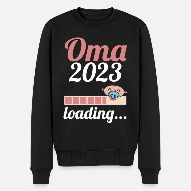 Großmutter 2023 Schwanger Werdende Oma - Männer Premium Bio Pullover - Schwarz