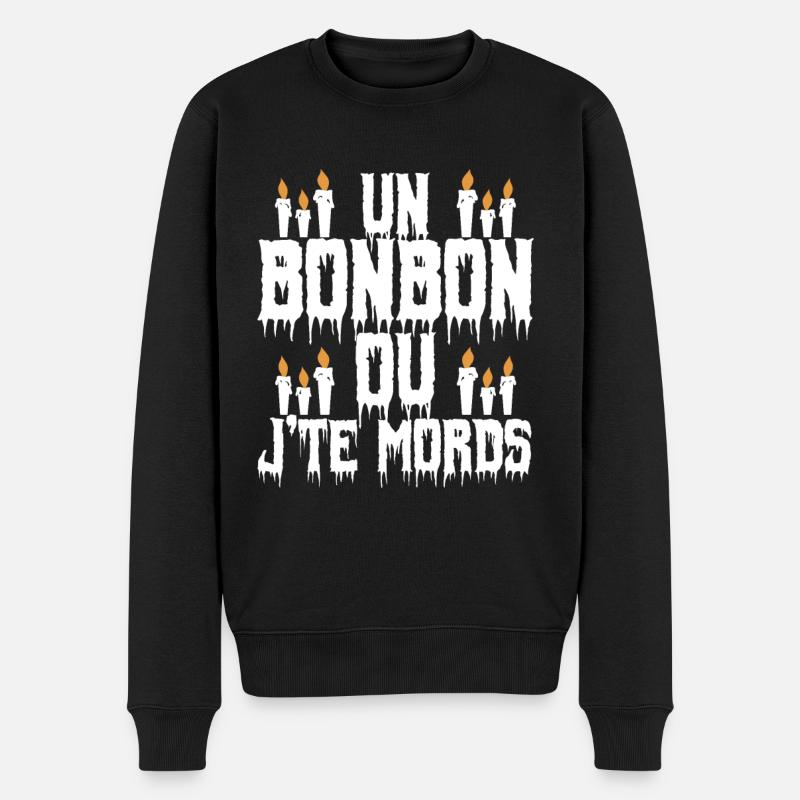 Humour-Un bonbon ou je te mords. - Pull Premium bio Homme - noir