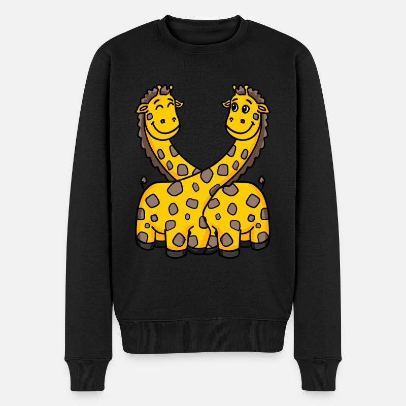 Giraffen Giraffe - Männer Premium Bio Pullover - Schwarz