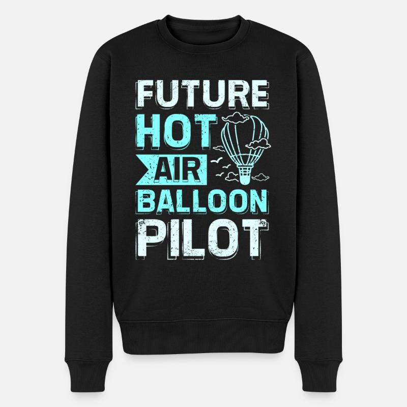 Future hot air balloon - Männer Premium Bio Pullover - Schwarz