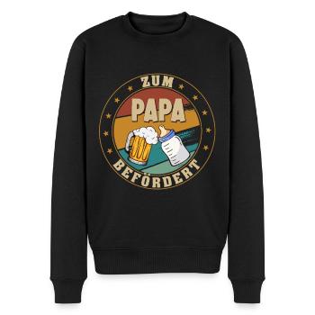 Zum Papa befördert - Lustige Schwangerschaft - Männer Premium Bio Pullover - Schwarz - Vorne - Nico (187cm)