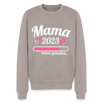 Mama Loading 2023 Lustige Schwangerschaft - Männer Premium Bio Pullover - Taupe - Vorne - Nico (187cm)