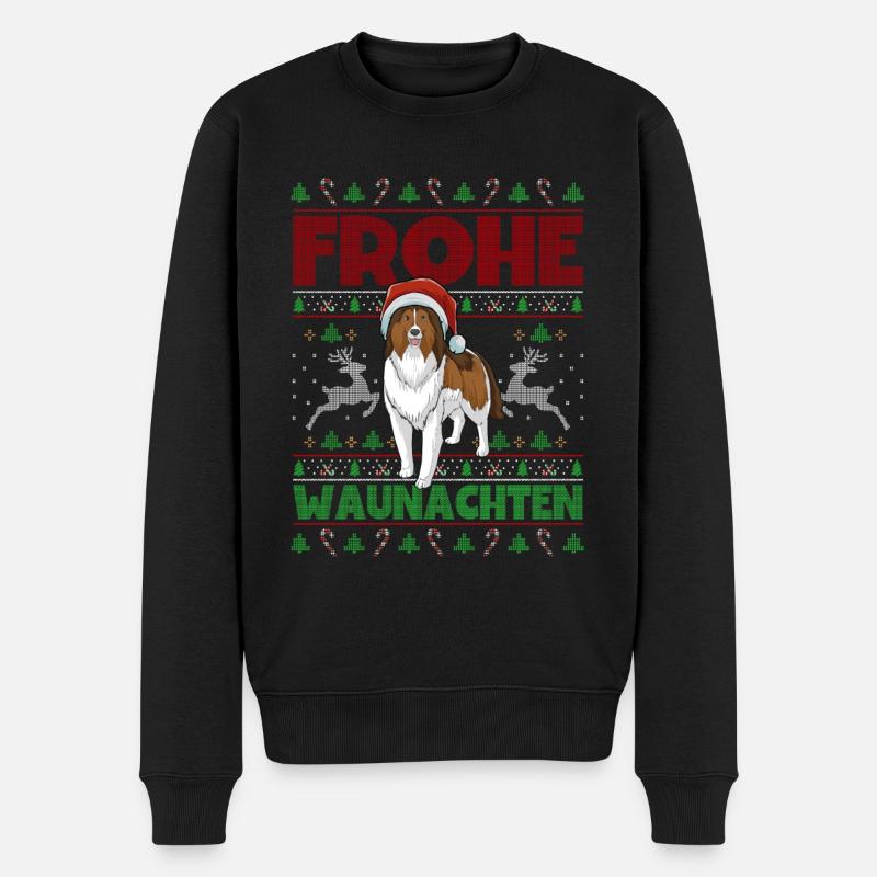 Frohe Weihnachten Sheltie - Männer Premium Bio Pullover - Schwarz