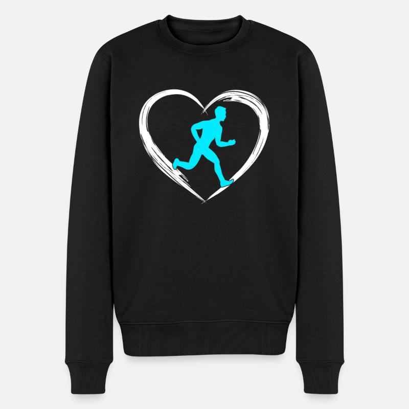 Joggen love - Männer Premium Bio Pullover - Schwarz