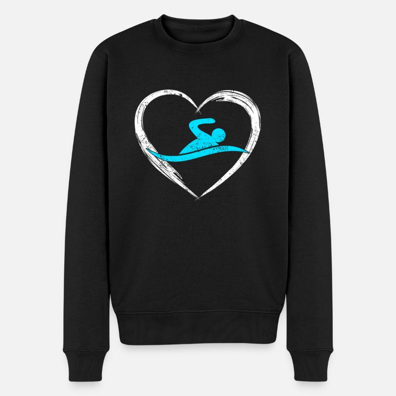Amour de la natation - Pull Premium bio Homme - noir
