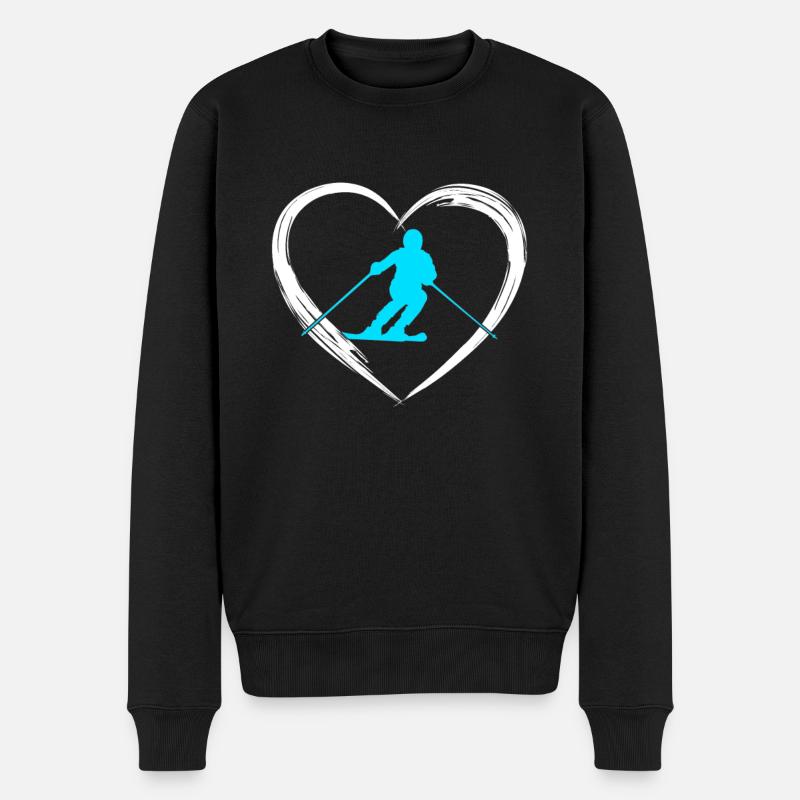 Ski love - Männer Premium Bio Pullover - Schwarz