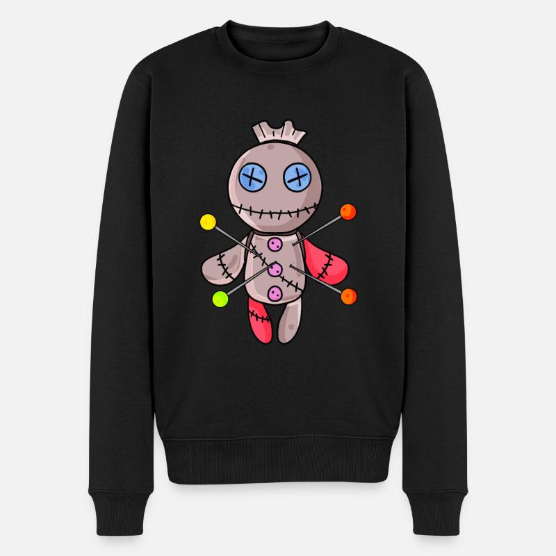 Voodoo Puppe - Männer Premium Bio Pullover - Schwarz