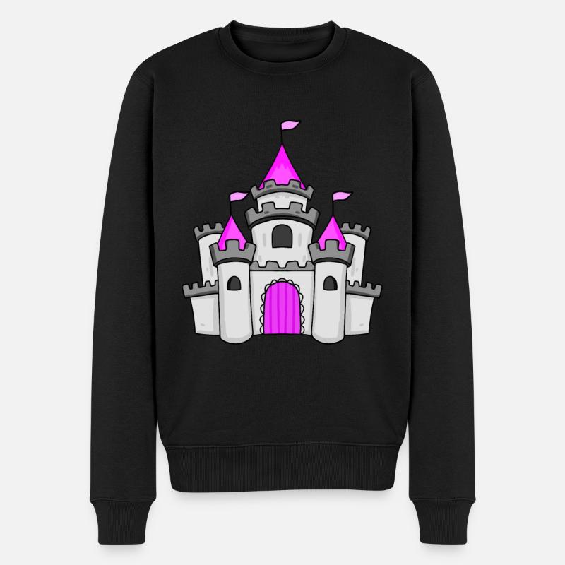 Mädchen Prinzessin Burg - Männer Premium Bio Pullover - Schwarz