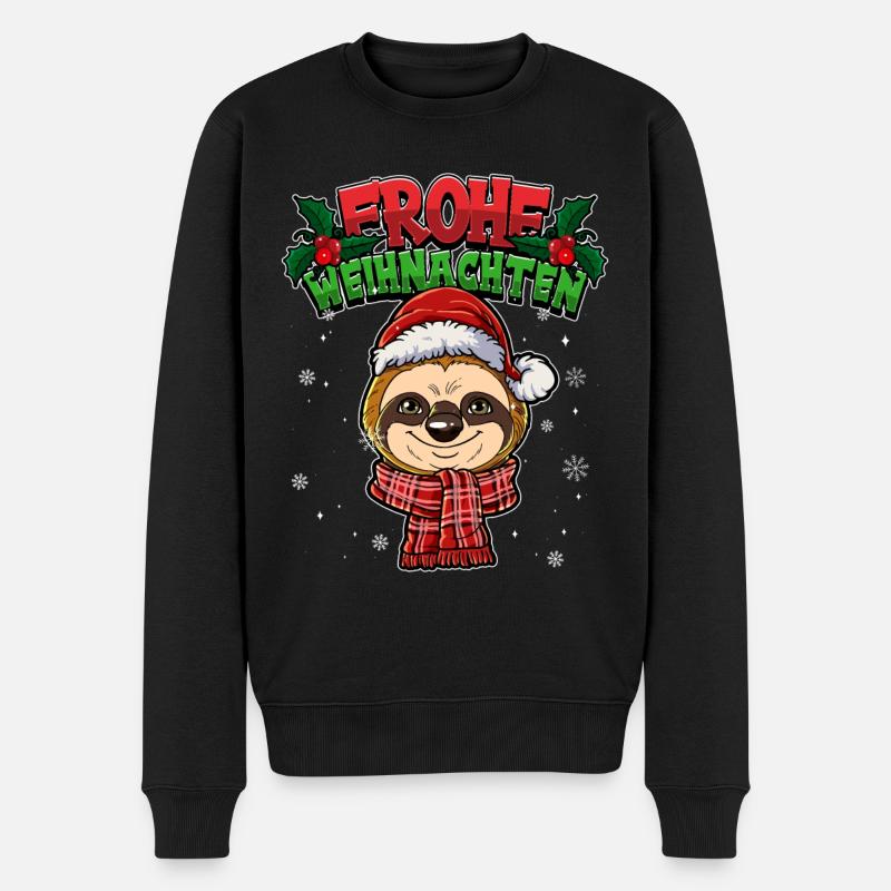 Frohe Weihnachten - Männer Premium Bio Pullover - Schwarz