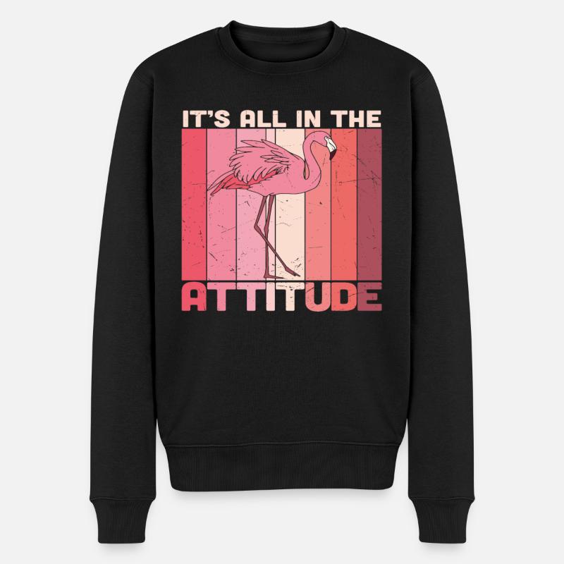 Tout est dans l’attitude Flamingo - Pull Premium bio Homme - noir