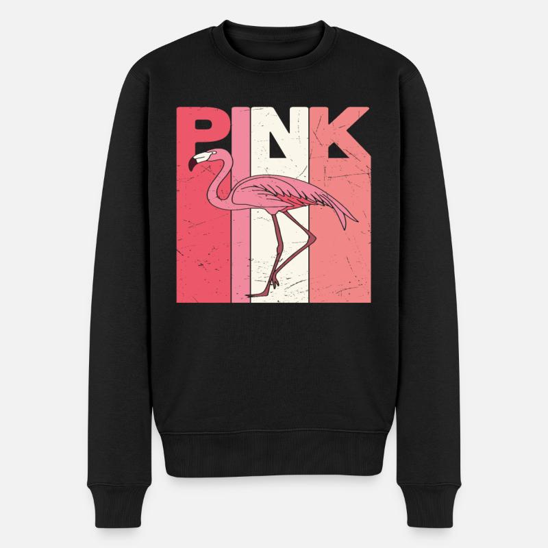 Rosa Flamingo Zitate - Männer Premium Bio Pullover - Schwarz