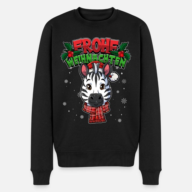 Frohe Weihnachten - Männer Premium Bio Pullover - Schwarz