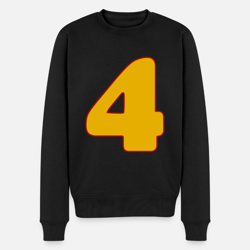 4 - Männer Premium Bio Pullover - Schwarz