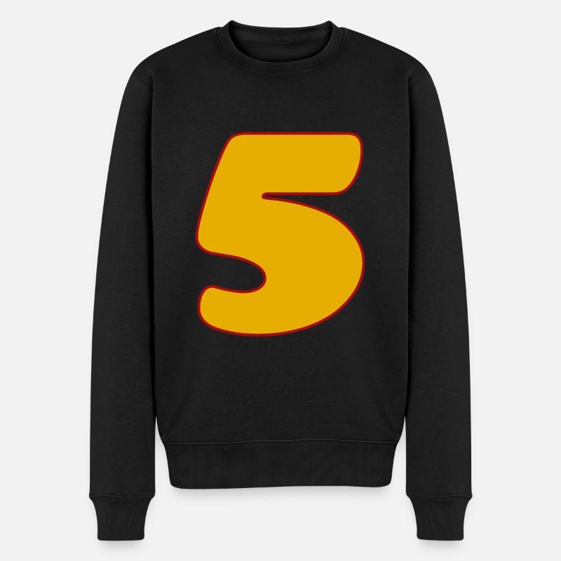 5 - Männer Premium Bio Pullover - Schwarz