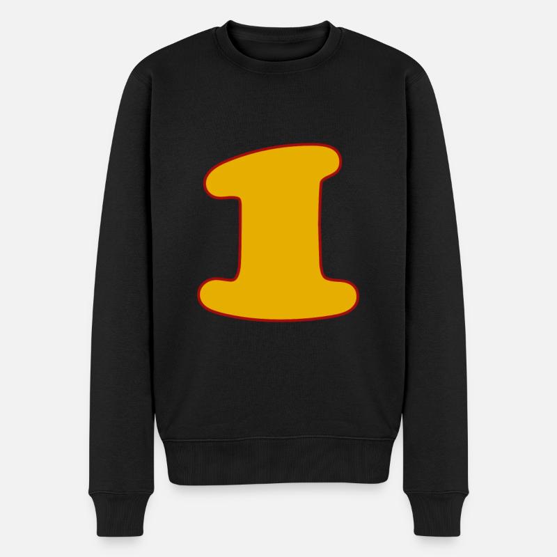 1 - Männer Premium Bio Pullover - Schwarz