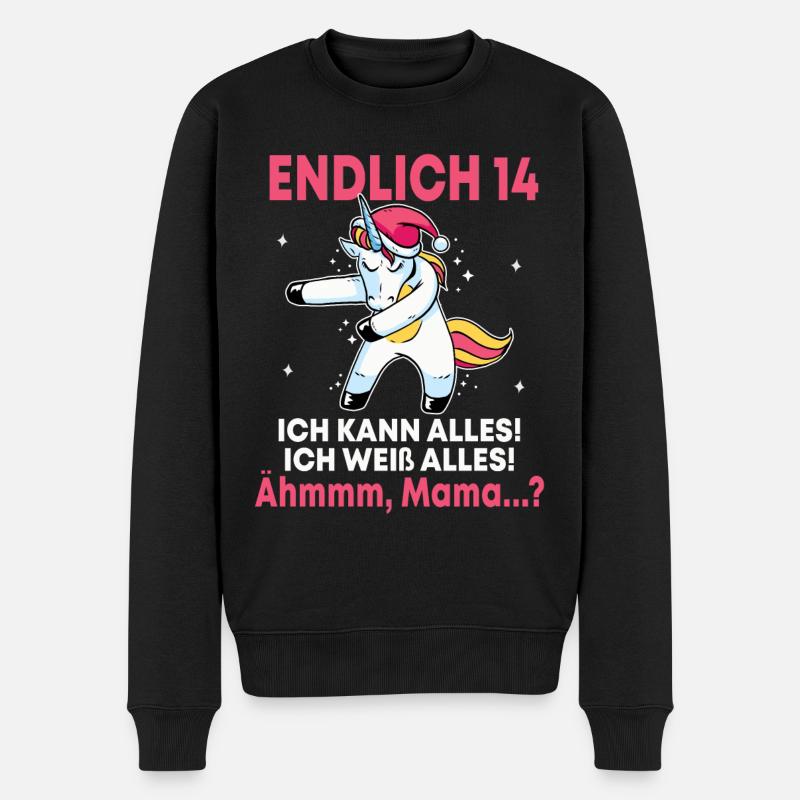 Endlich 14 Ich Kann Alles Ich Weiß Alles - Männer Premium Bio Pullover - Schwarz