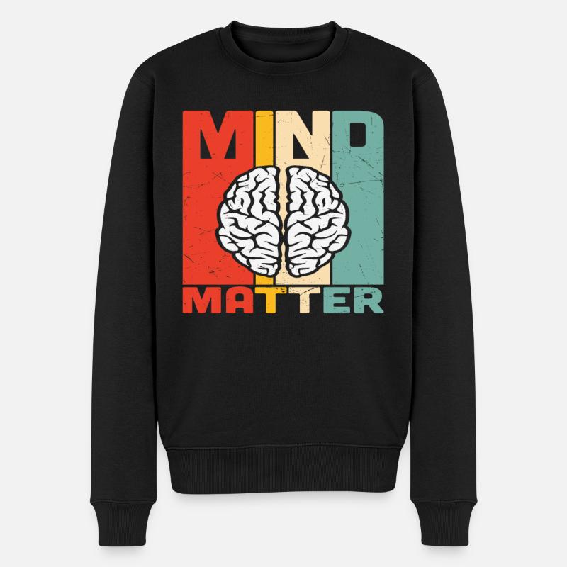 Mind Matter - Männer Premium Bio Pullover - Schwarz