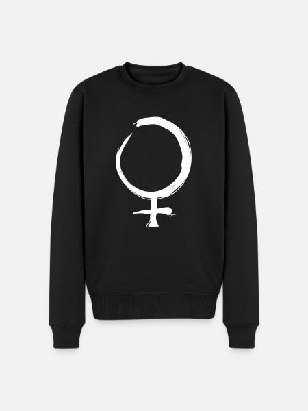 Venus Astrology Symbol - Men's Premium Organic Jumper - black