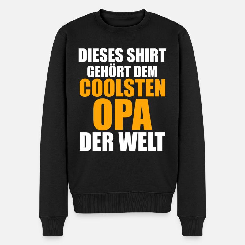Großvater Großpapa Opi Opa - Männer Premium Bio Pullover - Schwarz