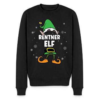 Rentner Elf Partnerlook Weihnachten - Männer Premium Bio Pullover - Schwarz - Vorne - Nico (187cm)