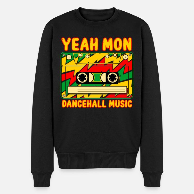 Dancehall Musik Jamaika - Männer Premium Bio Pullover - Schwarz