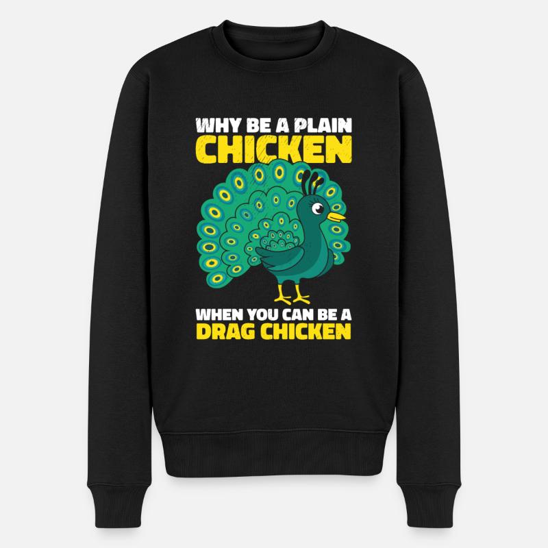 Peacock Positivity Drag Peacock Fan - Pull Premium bio Homme - noir