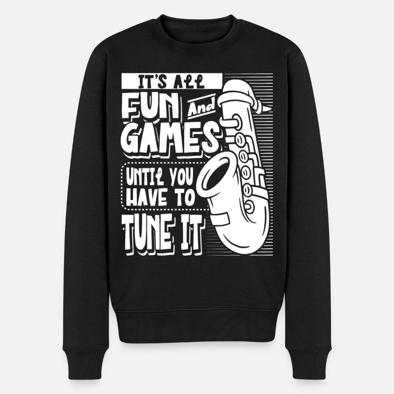 Saxophoniste Saxophoniste Saxophoniste - Pull Premium bio Homme - noir